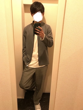 「EMMA CLOTHES（エマクローズ）のアイテム（ノーカラージャケット）」を使った、けんさん（メンズ・174cm）の春コーディネート