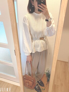 「rps（アールピーエス）のアイテム（ベスト）」を使った、yumitasu.さん（レディース・164cm）の春コーディネート