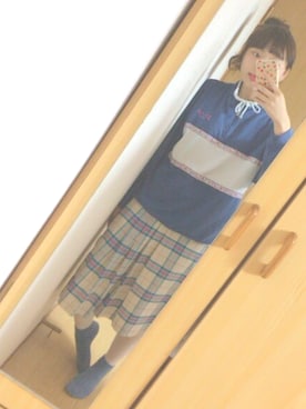 「白タイツ」｜おかも。🌼さん（レディース・158cm・10代）の冬コーディネート