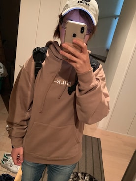 「adidas（アディダス）の【adidas】トレフォイル 刺繍ロゴキャップ（キャップ、ホワイト系）」を使った、ゆめなりさん（メンズ・161cm）の夏コーディネート