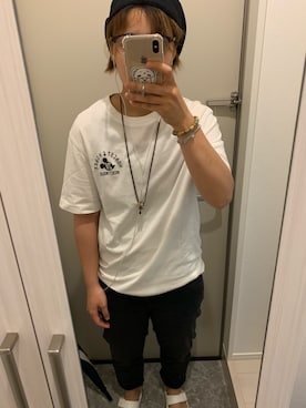 「KANGOL（カンゴール）のKANGOL Tropic 504 Ventair（ハンチング/ベレー帽、ブラック系）」を使った、ゆめなりさん（メンズ・161cm）の夏コーディネート