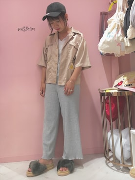 「AVAN LILY（アヴァンリリィ）のアイテム（帽子）」を使った、m a y uさん（レディース・156cm）の夏コーディネート