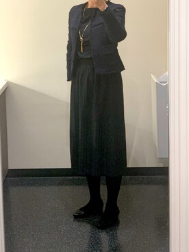 「ANAYI（アナイ）のアイテム（ノーカラージャケット）」を使った、105koさん（レディース・165cm）の冬コーディネート