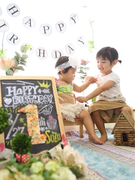 「gelato pique（ジェラートピケ）のアイテム（スカート、ホワイト系）」を使った、やましぃさん（キッズ・100cm）の秋コーディネート