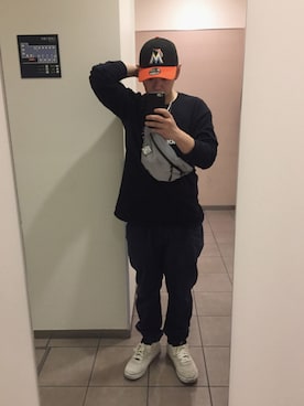 「H&M（エイチ・アンド・エム）のアイテム（ボディバッグ/ウエストポーチ）」を使った、Yu-shin045さん（メンズ・165cm）の春コーディネート