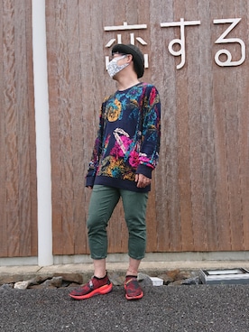 「Desigual（デシグアル）のアイテム（トップス）」を使った、chi さん（メンズ・167cm）の秋コーディネート