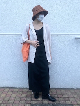 「ジーナシス」｜「アイテム（タンクトップ）」を使った、チーさん（レディース・163cm）の秋コーディネート