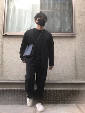「GU（ジーユー）のアイテム（ノーカラージャケット）」を使った、ゆうたさん（メンズ・163cm）の春コーディネート