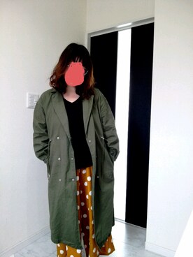 「rps（アールピーエス）のアイテム（ミリタリージャケット）」を使った、kinaco さん（レディース・154cm）の春コーディネート
