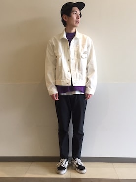 「ホワイトGジャン」｜うっどさん（メンズ・172cm）の春コーディネート