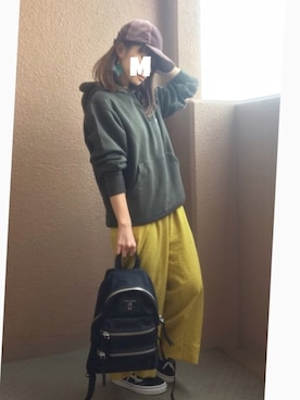 「titivate（ティティベイト）のアイテム（サロペット/オーバーオール）」を使った、みかんさん（レディース・148cm）の秋コーディネート