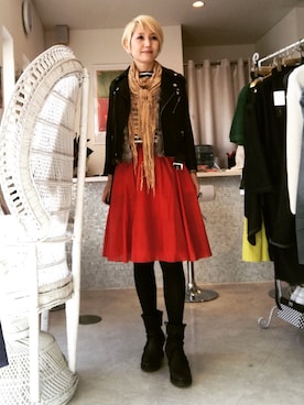 「BEATING HEART（ビーティングハート）のアイテム」を使った、アキコさん（レディース・163cm）の冬コーディネート