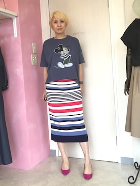 「C・C・†CROSS（シーシークロス）のアイテム」を使った、アキコさん（レディース・163cm）の春コーディネート