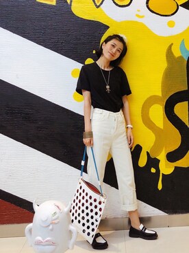 「white pants」｜MC babybearさん（レディース・165cm）の夏コーディネート
