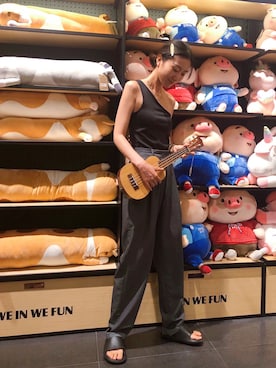 「MANGO（マンゴ）のアイテム（スラックス）」を使った、MC babybearさん（レディース・165cm）の夏コーディネート