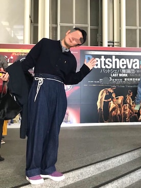 「BASISBROEK（バシスブルック）のアイテム（デニムパンツ）」を使った、tamaだよ。さん（メンズ・167cm）の秋コーディネート