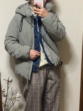 「UNIQLO（ユニクロ）のアイテム（ジャケット/アウター、グリーン系）」を使った、skyyy2728さん（レディース・158cm）の冬コーディネート