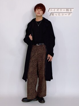 「INTER FACTORY（インターファクトリー）のWEARISTA tai × INTER FACTORY　パーツレスオーバーサイズトレンチコート（トレンチコート）」を使った、そら太郎さん（メンズ・181cm）の冬コーディネート