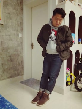 「SCOTCH&SODA（スコッチアンドソーダ）のアイテム（ダウンジャケット/コート）」を使った、TCRさん（メンズ・170cm）の冬コーディネート