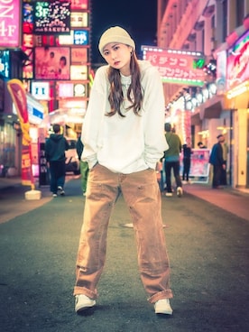 「APPLEBUM」｜「アイテム（帽子）」を使った、amiさん（レディース・167cm）の冬コーディネート