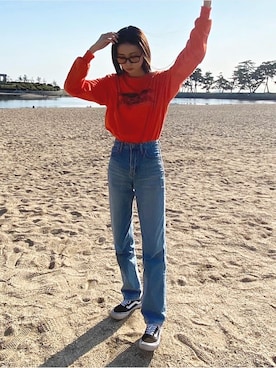 「ANTI HERO（アンタイヒーロー）のアイテム」を使った、amiさん（レディース・167cm）の夏コーディネート