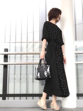 「ellerie（エルリエ）のアイテム（バッグ）」を使った、sayuさん（レディース・161cm）の夏コーディネート