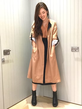 「SOFFITTO（ソフィット）のアイテム（その他アウター）」を使った、さくらさん（レディース・165cm）の秋コーディネート