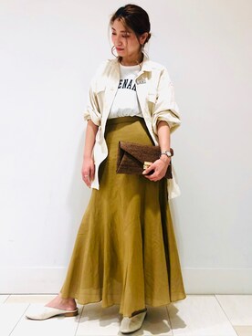 「Rouge vif（ルージュヴィフ）のアイテム（ブルゾン）」を使った、ひろぴーさん（レディース・163cm）の春コーディネート