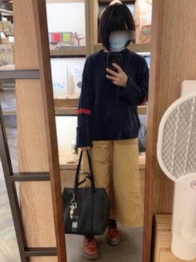 「MARC JACOBS（マークジェイコブス）のアイテム（トートバッグ）」を使った、muniさん（レディース・157cm）の冬コーディネート