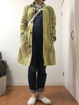 「VANS（バンズ）のアイテム（ステンカラーコート）」を使った、たーさん（レディース・158cm）の春コーディネート