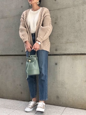 「Daniel Wellington（ダニエルウェリントン）の販売終了 クラシックペティット ボンダイ 32mm（アナログ腕時計）」を使った、Ameri★さん（レディース・164cm）の春コーディネート