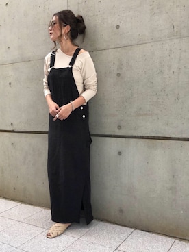 「RED CHOP WORKS（レッドチョップワークス）のアイテム（オールインワン・サロペット）」を使った、Ameri★さん（レディース・164cm）の秋コーディネート