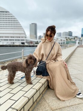 「titivate（ティティベイト）のアイテム（パーカー）」を使った、Ameri★さん（レディース・164cm）の秋コーディネート