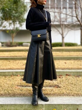 「UNITED ARROWS（ユナイテッドアローズ）のUWSC バイアス タートルネック ニット 18AW†（ニット/セーター）」を使った、Ameri★さん（レディース・164cm）の冬コーディネート