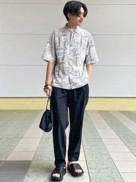 「☆柄シャツ」｜kyoperiskさん（メンズ・175cm）の夏コーディネート