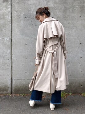 「one after another NICE CLAUP（ワンアフターアナザーナイスクラップ）のレース＆レオパードバレエシューズ（バレエシューズ）」を使った、Megumi❤︎さん（レディース・165cm）の冬コーディネート