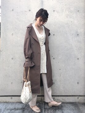 「nice claup」｜「アイテム（トレンチコート）」を使った、Megumi❤︎さん（レディース・165cm）の冬コーディネート