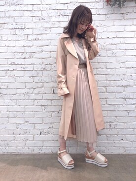 「one after another NICE CLAUP（ワンアフターアナザーナイスクラップ）のリバーシブルプリーツスカート（スカート）」を使った、Megumi❤︎さん（レディース・165cm）の冬コーディネート