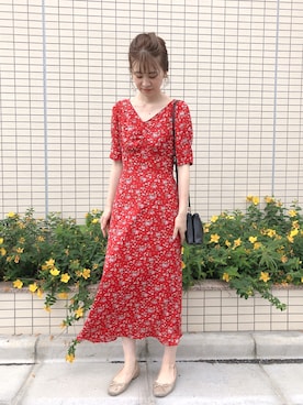 One After Another Nice Claup ワンアフターアナザーナイスクラップ の Web限定 オトナロング花柄ワンピース ワンピース Wear