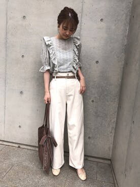 「H&M（エイチ・アンド・エム）のアイテム（バレエシューズ）」を使った、Megumi❤︎さん（レディース・165cm）の夏コーディネート