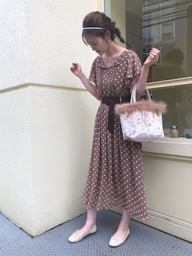 「H&M（エイチ・アンド・エム）のアイテム（バレエシューズ）」を使った、Megumi❤︎さん（レディース・165cm）の夏コーディネート