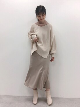 「one after another NICE CLAUP（ワンアフターアナザーナイスクラップ）のアイテム（タンクトップ）」を使った、Megumi❤︎さん（レディース・165cm）の冬コーディネート
