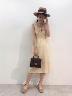 「one after another NICE CLAUP（ワンアフターアナザーナイスクラップ）のアイテム（ジャンパースカート）」を使った、Megumi❤︎さん（レディース・165cm）の夏コーディネート
