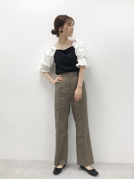 「袖ボリューム」｜「アイテム（バレエシューズ）」を使った、Megumi❤︎さん（レディース・165cm）の夏コーディネート