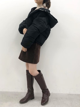 「one after another NICE CLAUP（ワンアフターアナザーナイスクラップ）のアイテム（ジャンパースカート）」を使った、Megumi❤︎さん（レディース・165cm）の秋コーディネート