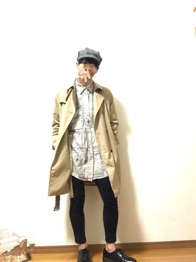 「フォローミー」｜「アイテム（キャスケット）」を使った、べー。さん（メンズ・171cm）の秋コーディネート