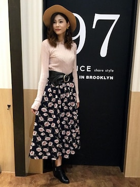 「アイテム（スカート）」を使った、yukiさん（レディース・175cm）の冬コーディネート
