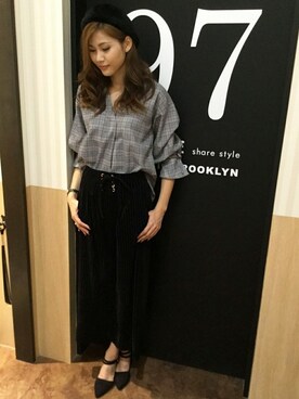 「アンゴラ」｜「アイテム（ハンチング/ベレー帽）」を使った、yukiさん（レディース・175cm）の秋コーディネート