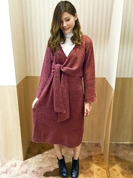 「アイテム（ワンピース/ドレス）」を使った、yukiさん（レディース・175cm）の秋コーディネート
