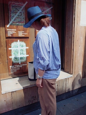 「アイテム（アナログ腕時計、グレー系）」を使った、makiさん（レディース・155cm）の夏コーディネート